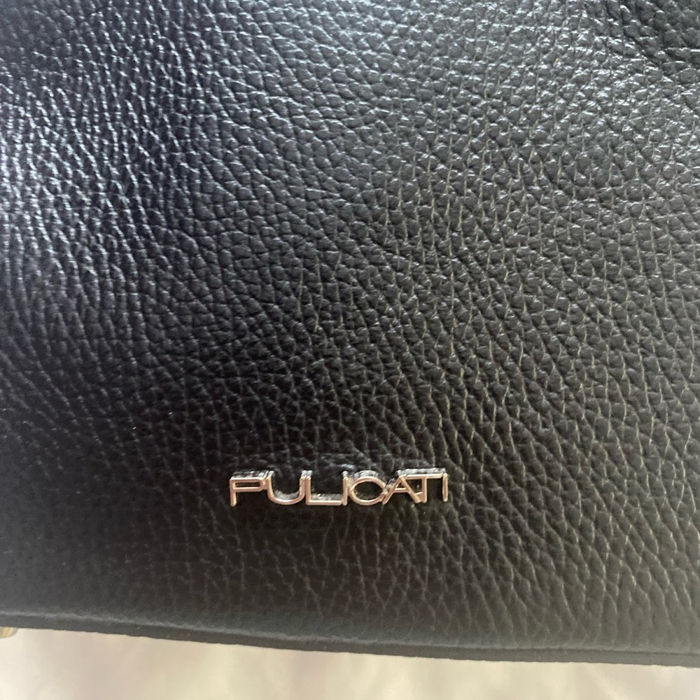 EUC PULICATI genuine leather made in Italy black crossbody/ hand bag - Picture 4 of 16